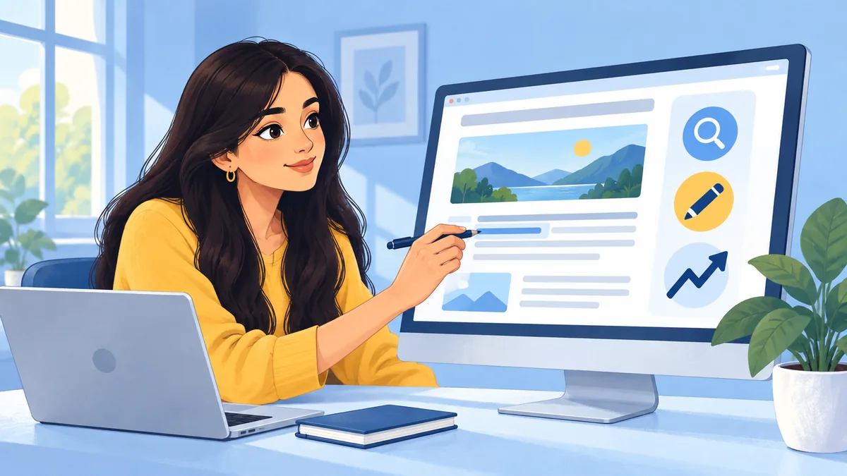 SEO specialist optimizing an existing webpage to improve its search rankings