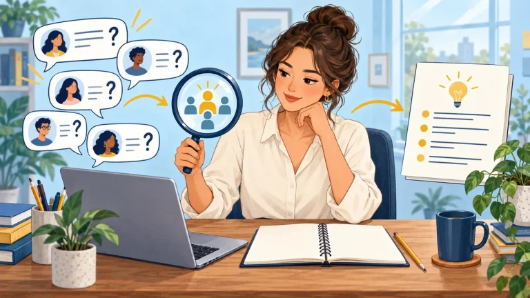Content strategist researching audience questions before planning an article.